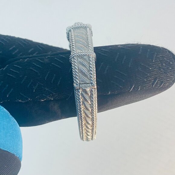 Vintage Judith Ripka Sterling Silver Cuff–Braided CZ Rope Design | 925 Thailand - Picture 7 of 14